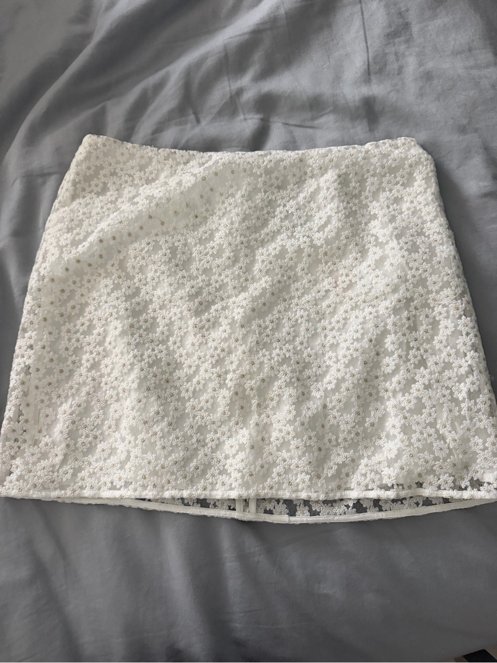 Reformation White Floral Veranda Skirt